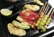 Pan Fried Avocado With Ginkgo Nut Skewers 